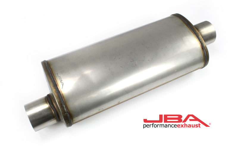 JBA 40-301800 Universal Chambered Style 304SS Muffler 18x8x5 3in Inlet Diameter Offset/Center