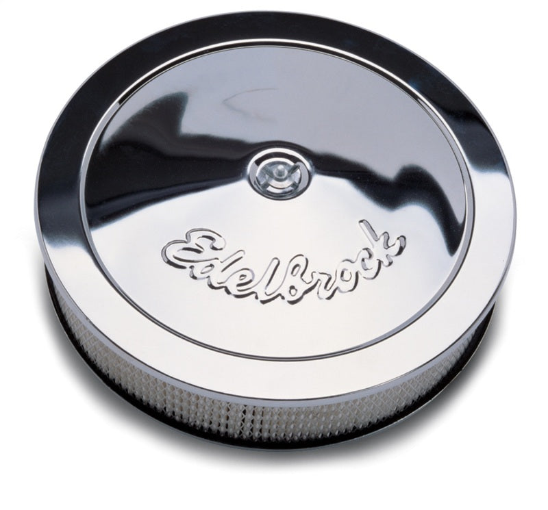 Edelbrock 1221 Air Cleaner Pro-Flo Series Round Steel Top Paper Element 14In Dia X 3 75In Dropped Base