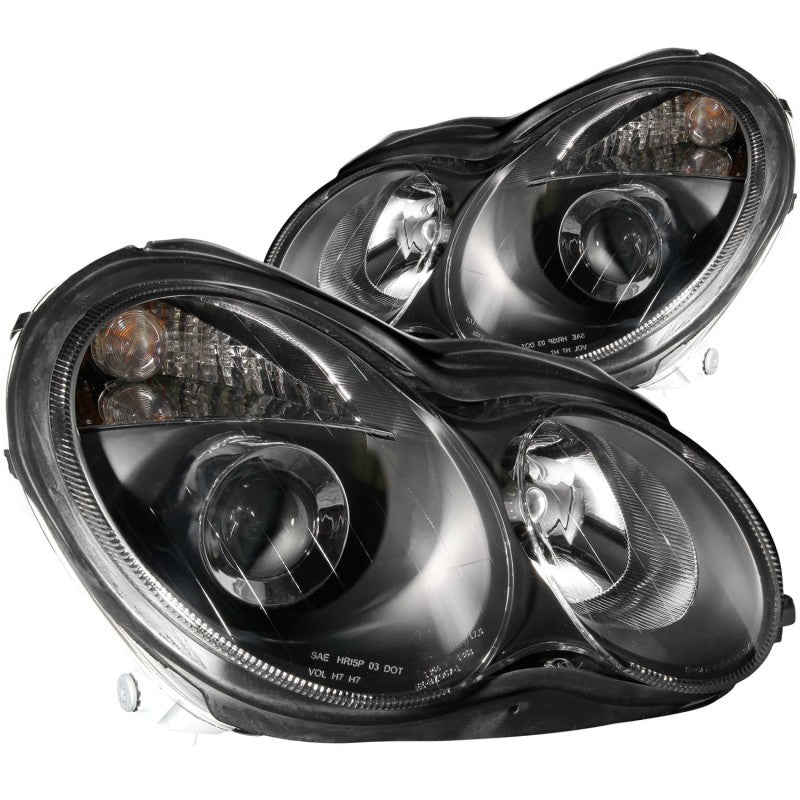 ANZO 121079 2007 Mercedes Benz C Class W203 Projector Headlights Black