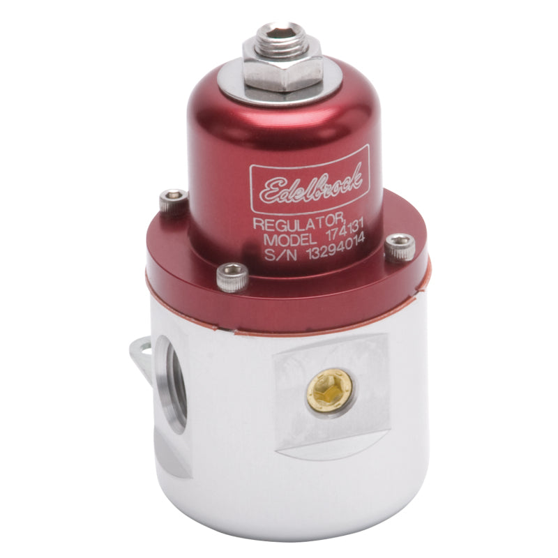 Edelbrock 174131 Fuel Pressure Regulator Carbureted 160 GPH 5-10 PSI 3/8In In/Out 3/8In Return Red/Clear