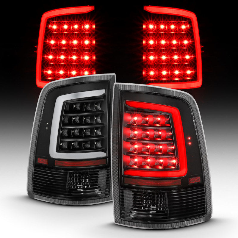 ANZO 311318 2018 fits Dodge 09-20 Ram 1500 LED Taillight Plank Style Black w/Clear Lens