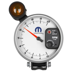 AutoMeter 880248 AutoMeter Gauge Tachometer 5in. 10K RPM Pedestal W/ Ext. Shift-Lite White fits Mopar