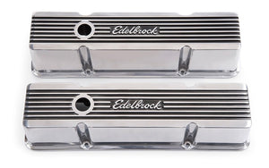 Edelbrock 4263 Valve Cover Elite II Series fits Chevrolet 1959-1986 262-400 CI V8 Tall Polished