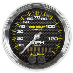 AutoMeter 200638-40 Autometer Gauge GPS Speedometer 3-3/8in 140 MPH Marine Carbon Fiber Gauge