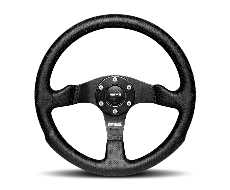 Momo COM35BK0B Competition Steering Wheel 350 mm - Black AirLeather/Black Spokes