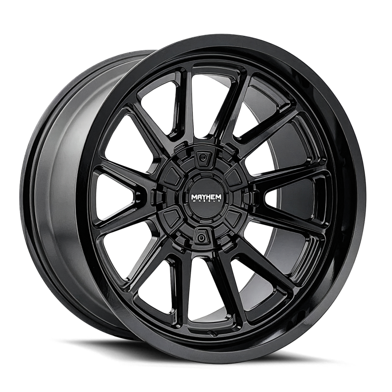 Mayhem 8116-2937B 8116 Intrepid 20x9 / 6x135/139.7 BP / 0mm Offset / 106mm Hub Gloss Black Wheel