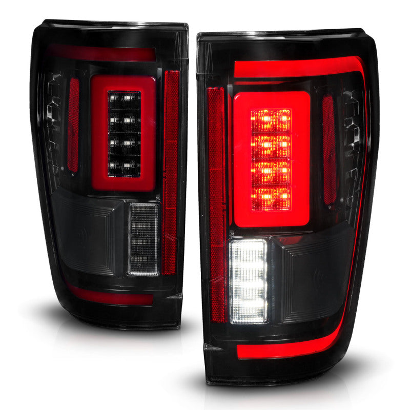 ANZO 311474 fits Ford 21-23 F-150 LED Taillights Seq. Signal w/BLIS Cover - Black Smoke