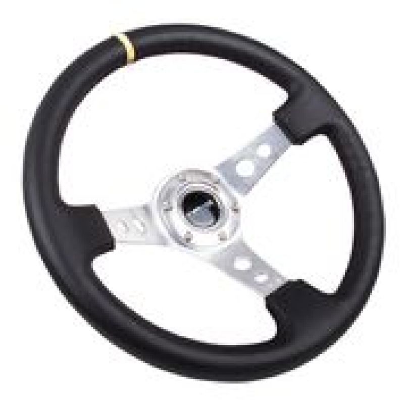 NRG RST-006SL-Y RST-006SL-Y Reinforced Steering Wheel Blk Leather w/Circle Cut