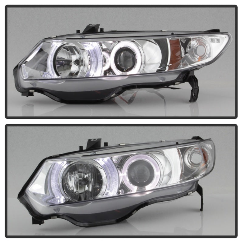 Spyder 5010797 fits Honda 06-08 Civic 2Dr Projector Headlights LED Halo Chrome