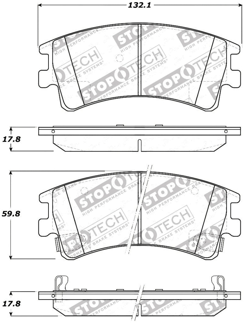 Stoptech 308.0957 Street Touring Brake Pads