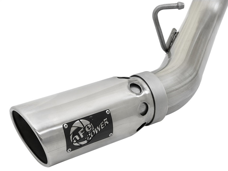 AFE 49-04086-P 4in DPF-Back Alum Steel Exhaust System w/Dual Exit Polished Tip