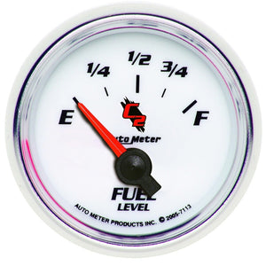 AutoMeter 7113 AutoMeter Gauge Fuel Level 2-1/16in. 0 Ohm(e) to 90 Ohm(f) Elec C2