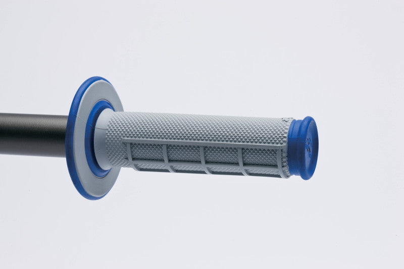 Renthal G157 fits MX Dual Compound Grips 1/2 Waffle - Grey/ Blue