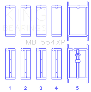 King MB554XP010 fits Chevrolet 265/283/302/327 V8 Main Bearing Set