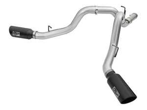 AFE 49-04080-B Exhaust 4in Dual DPF-Back Al Steel w/ Black Tips 16-17 fits GM D