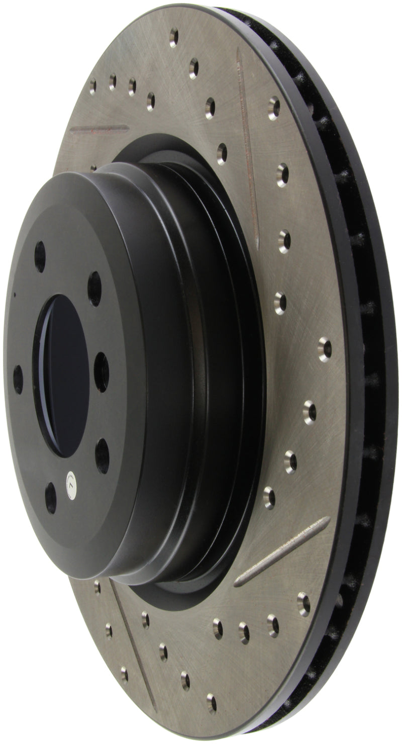 Stoptech 127.34080L 06 fits BMW 330 / 07-09 BMW 335 Slotted & Drilled Left Rear Rotor