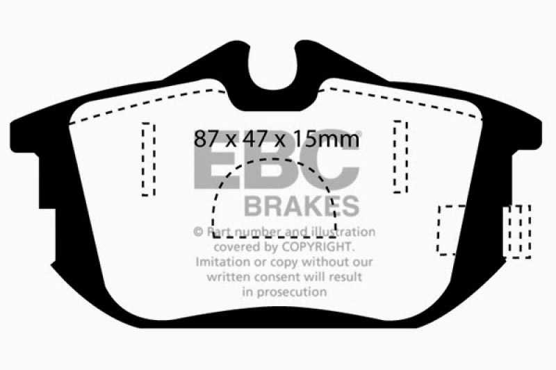 EBC DP21076 fits Volvo 99-04 S40 1.9 Turbo T4 (200 BHP) Greenstuff Rear Brake Pads