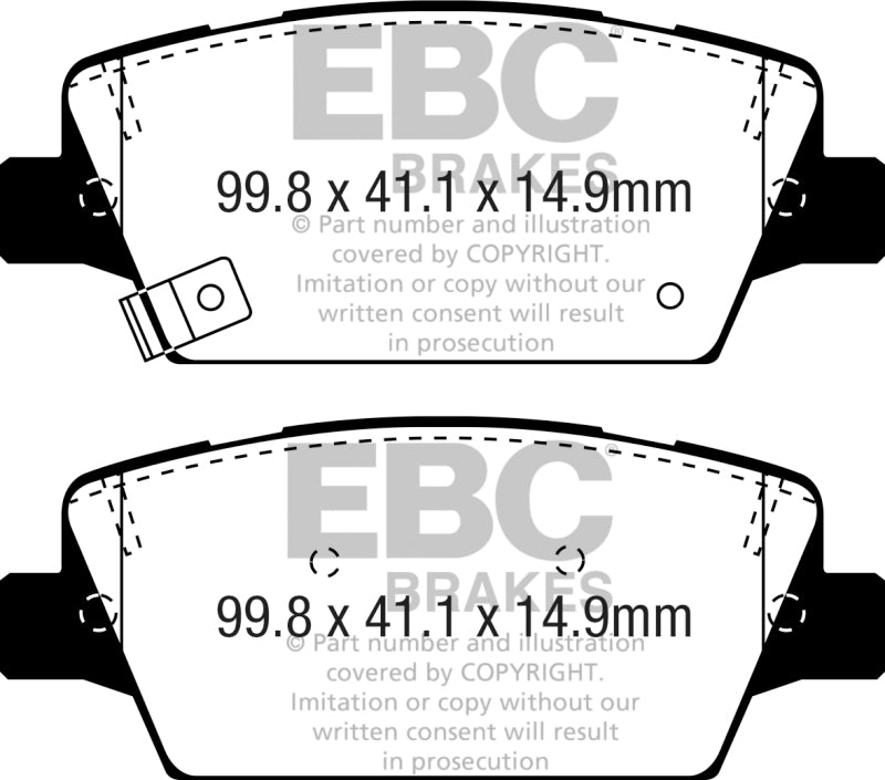 EBC DP23086 2017+ fits Kia Cadenza 3.3L Greenstuff Rear Brake Pads