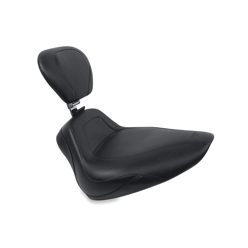 Mustang 79278 Harley Standard Rear Tire Harley Sport Touring Solo Seat w/Driver Backrest - Black