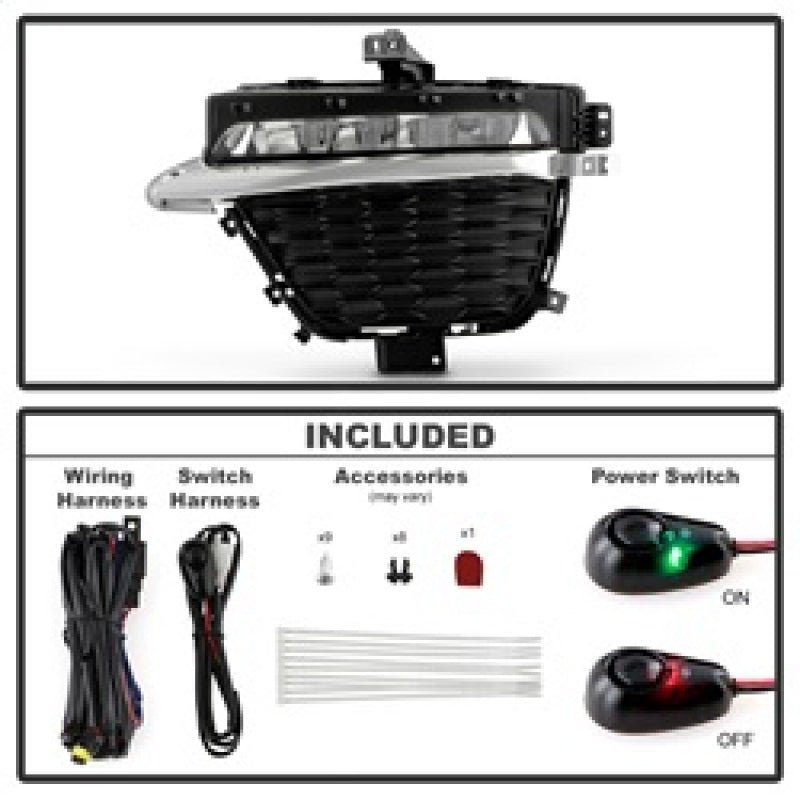 SPYDER 9054211 22-24 fits Jeep Grand Cherokee (2-Row) OEM LED Fog Lights w/Switch - Clear (FL-JGC22-LED-C)