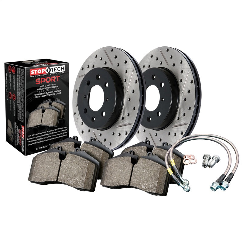 Stoptech 978.40003F Sport Axle Pack, Drilled & Slotted, Front
