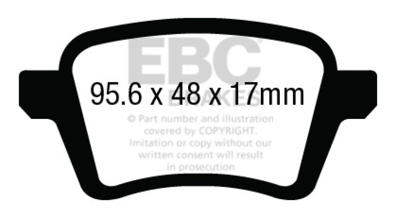 EBC DP23027 13+ fits Fiat 500L 1.4 Turbo Greenstuff Rear Brake Pads