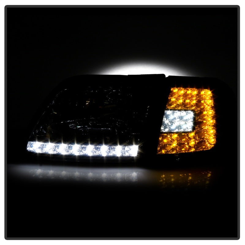 5014801 Xtune fits Ford 97-03 F150 Crystal Headlights w/ Clear LED Corners Smo