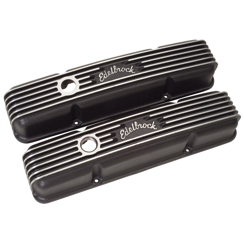 Edelbrock 41443 Valve Cover Classic Series fits Chevrolet 1959-1986 262-400 CI V8 Black