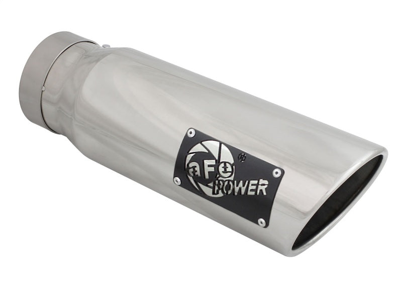 AFE 49T40501-P15  Exhaust Tip Bolt On Polished 4in Inlex x 5in Outlet x 15in