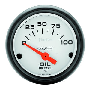 AutoMeter 5727 Autometer Phantom 52mm 0-100 PSI Electric Oil Pressure Gauge
