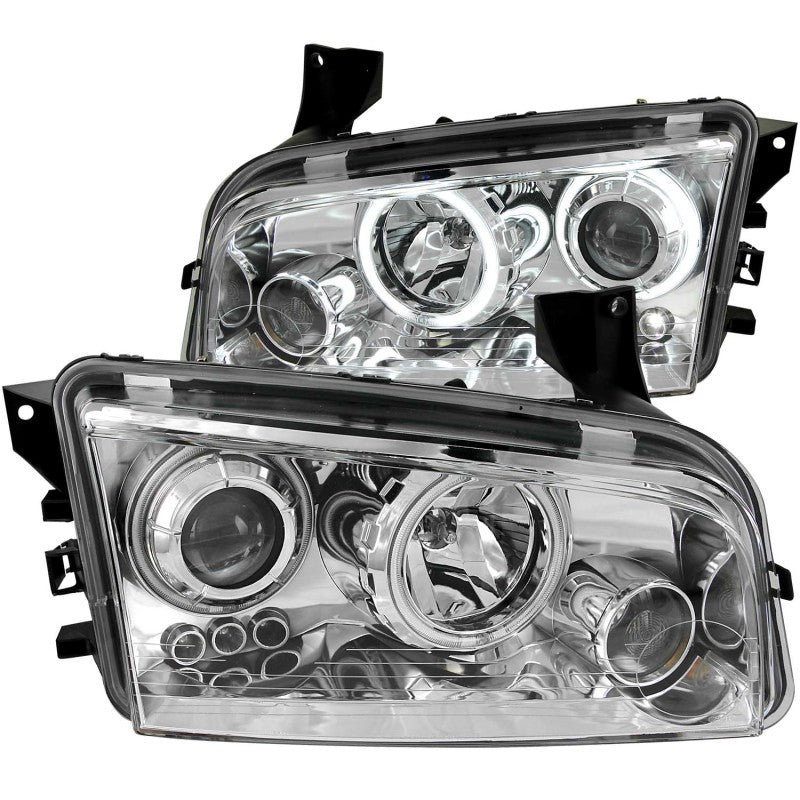 ANZO 121217 2010 fits Dodge 06-20 Charger Projector Headlights w/ Halo Chrome (CCFL)