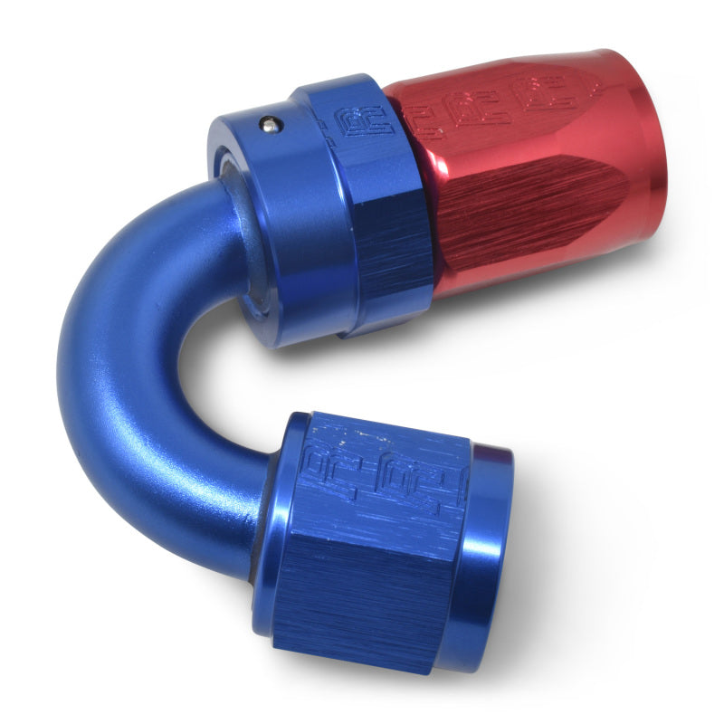 Russell 613480 Performance -12 AN Red/Blue 150 Degree Full Flow Swivel Hose End (With 1-1/8in Radius)