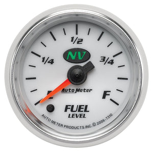 AutoMeter 7310 AutoMeter Gauge Fuel Level 2-1/16in. 0-280 Ohm Programmable NV