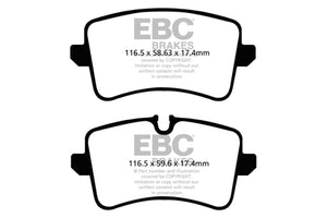EBC UD1547 11 fits Audi A6 2.0 Turbo Ultimax2 Rear Brake Pads