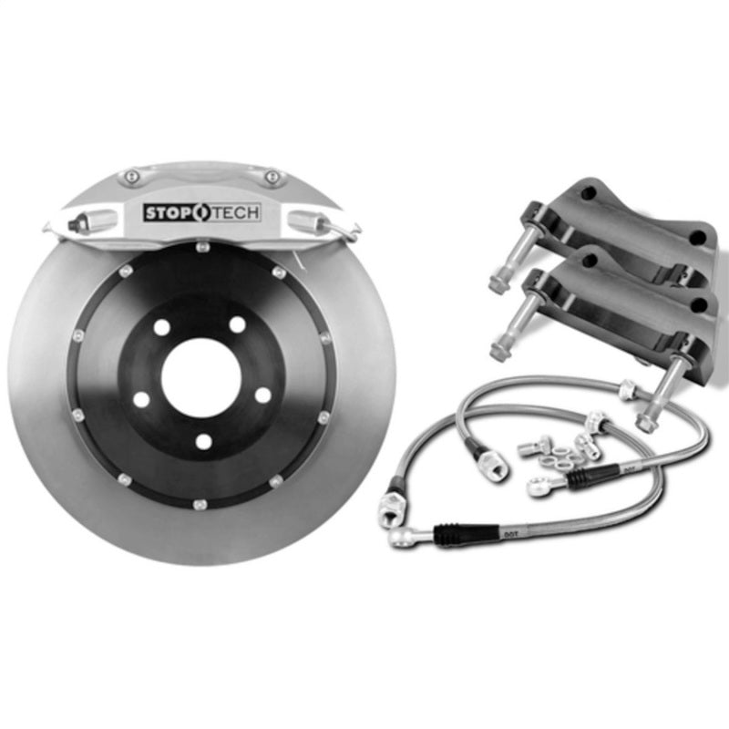 StopTech 83.114.6700.R1 BBK fits Audi 08-11 S5 / 10 S4 Front 355x32 Trophy ST-60 Calipers Slotted Rotors Pads SS Lines