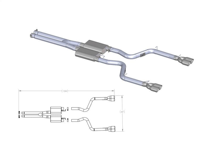 AFE 49-42017 rce XP Exhausts Cat-Back SS-409 EXH CB fits Dodge Challenger 09 V8