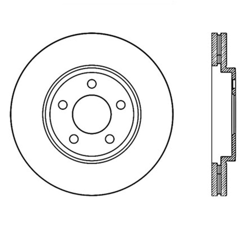 Stoptech 127.61072R 03-09 Lincoln Town Car / 03-09 Mercury Grand Marquis Front Right Slotted & Drilled Rotor