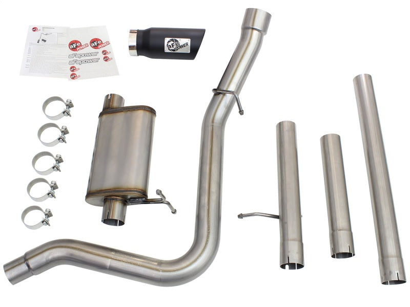 AFE 49-43076-B rce XP Exhaust 3in-3.5in SS Single Side Ext CB w/ Black Tip 99-0
