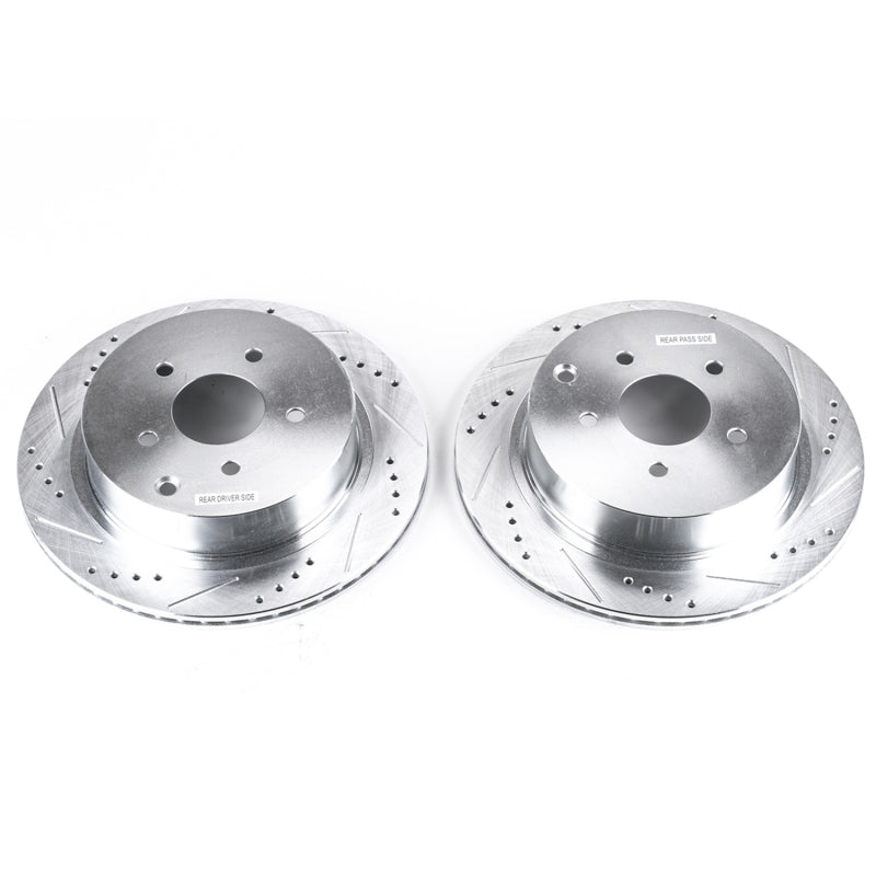 PowerStop fits Infiniti 03-12 FX35 Rear Evolution Drilled & Slotted Rotors -