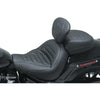 Mustang 79334 Harley Fat Bob Standard Touring Solo Seat w/Driver Backrest - Black