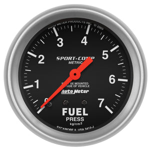 AutoMeter 3412-J Autometer Sport-Comp 2 5/8in 0-7 Kg/Cm2 Mechanical Fuel Pressure Gauge