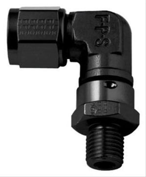 Fragola 499009-BL -10AN Female Nut x 3/4-16 (8) O-Ring 90 Degree Swivel - Black