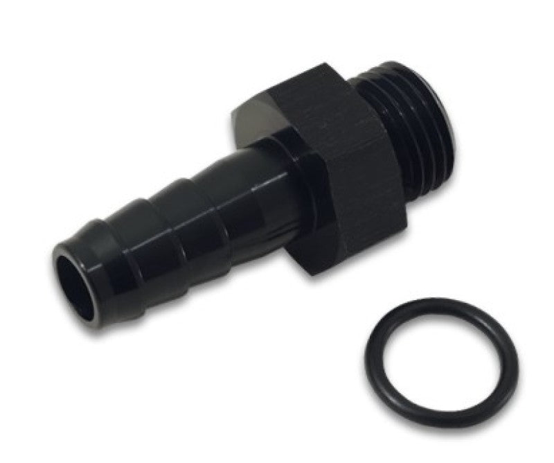 Vibrant 11319 Aluminum Male -8AN ORB to 1/2in Barb w/O-Ring - Anodized Black