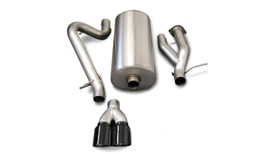 CORSA Performance 14216BLK Corsa 2003-2006 Hummer H2 6.0L V8 Black Sport 3in Single Rear Twin 4in Tips Cat-Back Exhaust