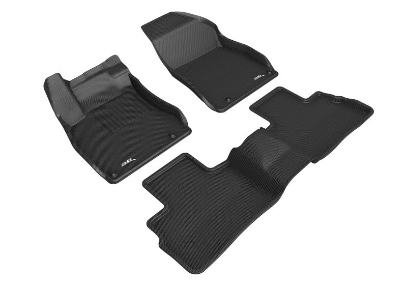 3D MAXpider 2018-2020 fits Kia Stinger Kagu 2nd Row Floormats - Black