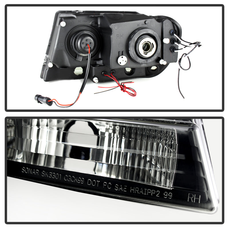 Spyder 5078568 fits Jeep 99-04 Grand Cherokee Projector Headlights LED Halo LED