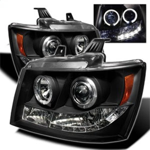 Spyder 5009647 fits Chevy 07-14 Suburban 1500 Projector Headlights LED Halo LED