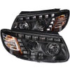 ANZO 111237 2007 fits Hyundai 07-20 Santa Fe Projector Headlights w/ LED Black