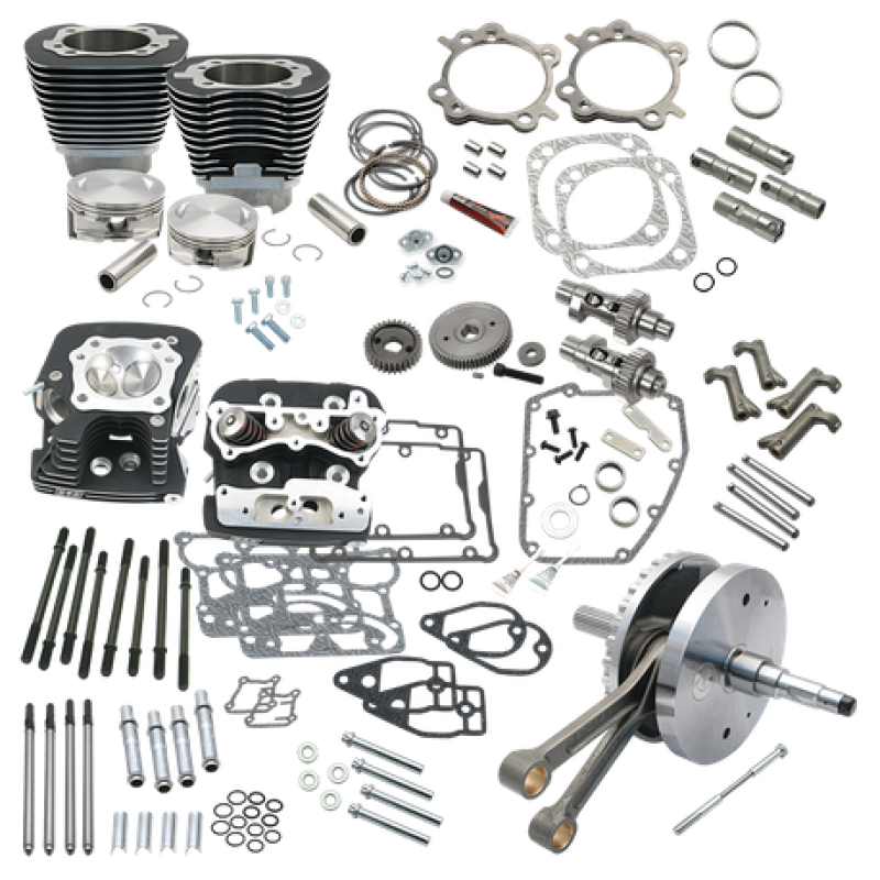 S&S Cycle 900-0568 07-17 BT 124in Hot Set Up Kit - Wrinkle Black