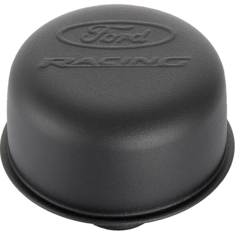 fits Ford 302-216 Racing Black Crinkle Finish Breather Cap w/ fits Ford Racing Logo - Twist Type